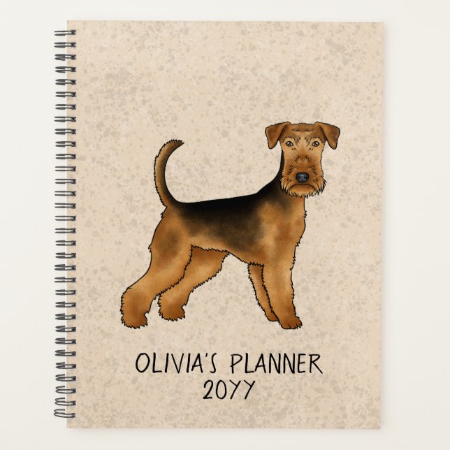 Agenda Airedale Terrier Cute Cartoon Dog Bingley Terrier (Frente)