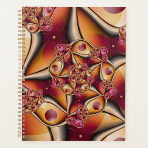 Agenda Alegria Colorida Abstrata Vermelho Laranja Fantasi