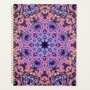 Agenda Alienígena Psicodélico Roxo Caleidoscópico Mandala