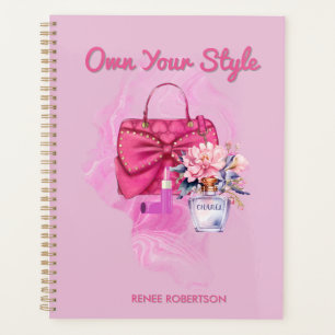 Agenda Almoço Rosa Chic e Planner Design Floral Diário