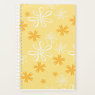 Agenda almofada de lançamento com padrão floral branco e 