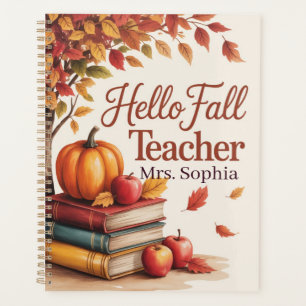 Agenda Alô: Alcance do professor Watercolor Autumn Person