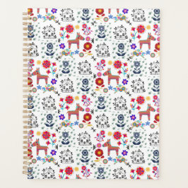 Agenda Alpaca Pinata com Casa Azul e Flores