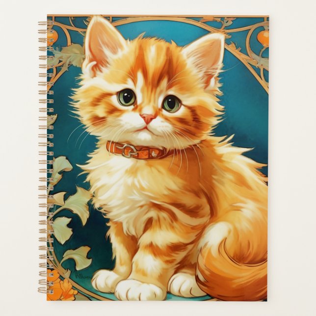 Agenda Alphonse Mucha Art Nouveau Cat (Frente)