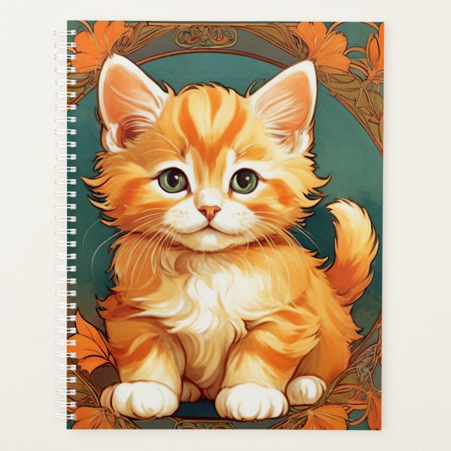 Agenda Alphonse Mucha Style Orange Cat (Frente)