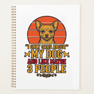 Agenda Amante de Cachorro Engraçado Citação Vintage Desig