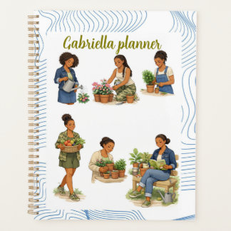 Agenda Amante de jardinagem chic com aquarela floral vint