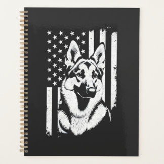 Agenda Amante do Cão Pastor Alemão EUA Bandeira Americana