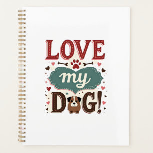 Agenda Ame Me Ame Meu Cachorro Vintage Impressão de Pata
