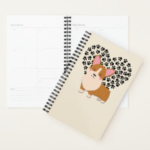 Agenda Ame Meu Galês Corgi Cachorro Cachorro Imprime Cor