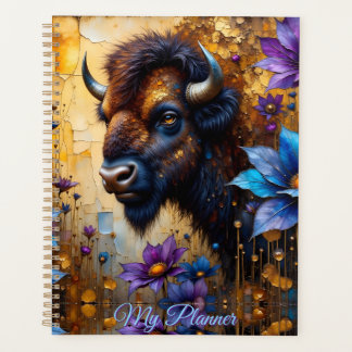Agenda American Bison in textured Flower *Personalize*