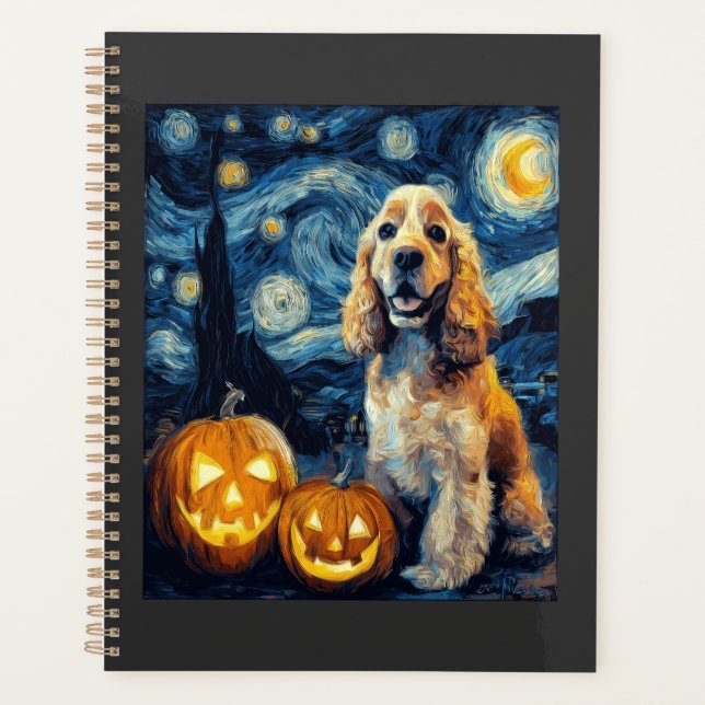 Agenda American Cocker Spaniel Cute Dog Halloween Jack O  (Frente)