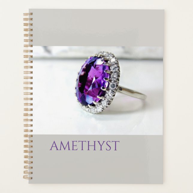 Agenda Ametyst Purple Shining Gemstones Jewelry Fotografi (Frente)