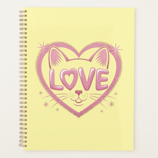 Agenda Amor de Gato Brilhante (Frente)