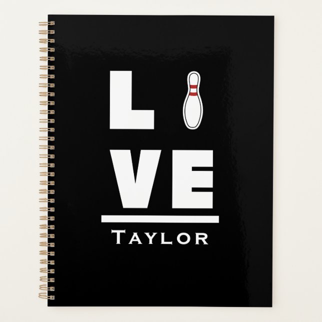 Agenda Amor E Vivo Tenpin Boliche Bowler Sports Fan (Frente)