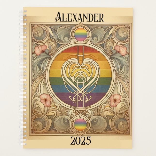 Agenda Amor nos une com Pastel Rainbow (Frente)