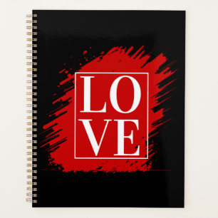 AGENDA AMOR TIPOGRAFIA BRANCA ARTE VERMELHA