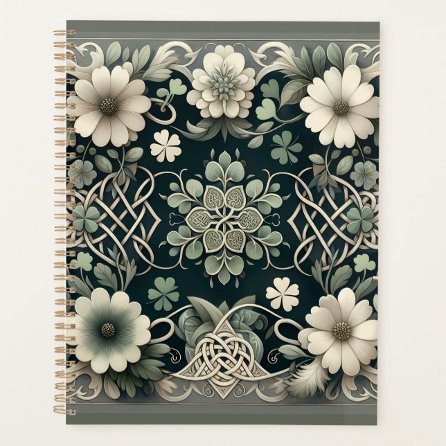 Agenda Amuleto Floral Trevo Celta (Frente)