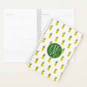 Agenda Ananases tropicais ouros Monograma