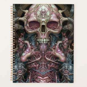 Agenda Anatomia surreal Crânio horroroso arte SciFi