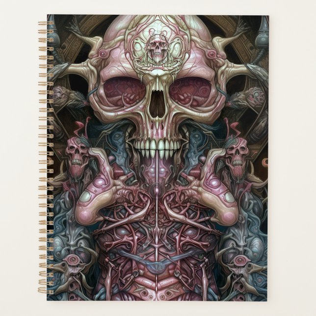 Agenda Anatomia surreal Crânio horroroso arte SciFi (Frente)