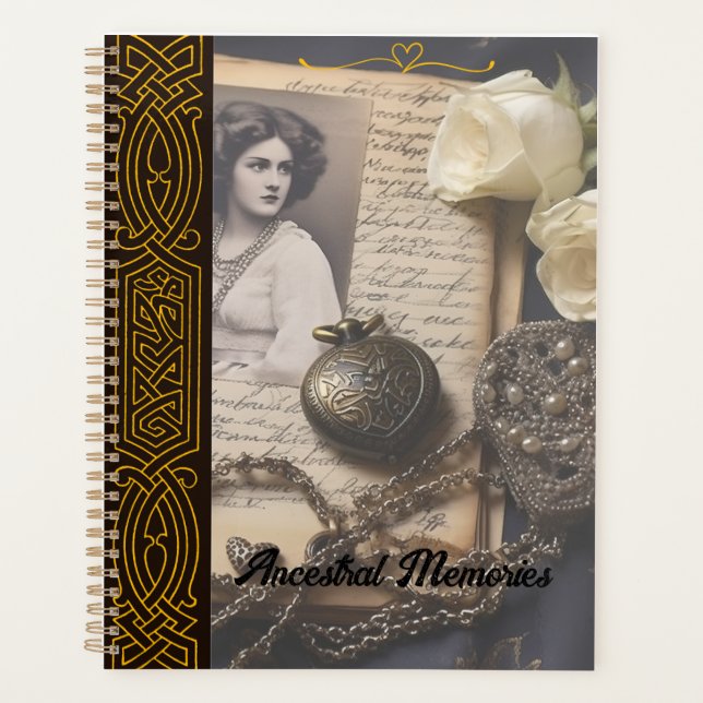 Agenda Ancestral Memórias Vintage Planner (Frente)