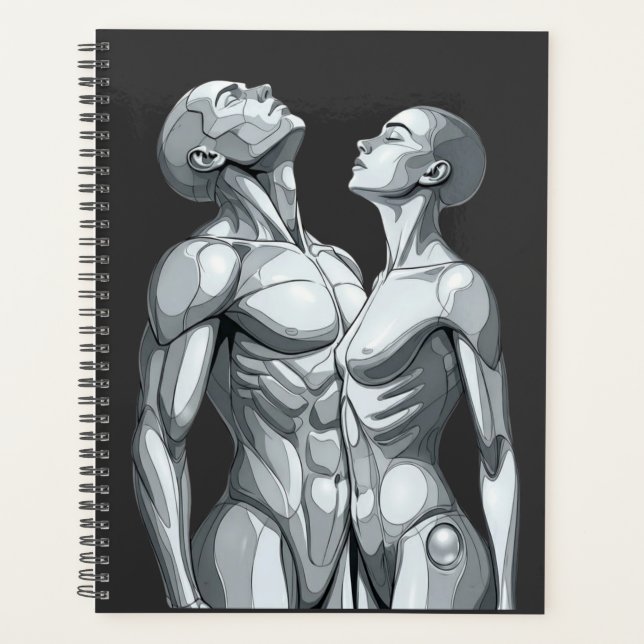 Agenda Android Union: Cyborg Couple Futuristic Planner (Frente)