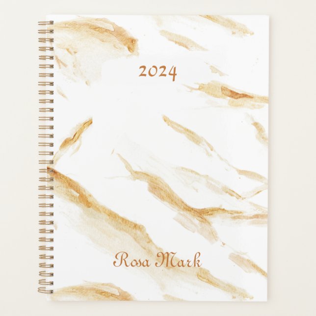Agenda Anel branco de mármore personalizado (Frente)