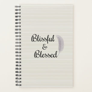 Agenda Angel Feather Stripes Ivory White Cinza Zen