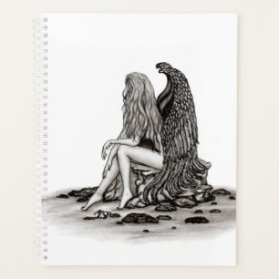 Agenda Angel, perdido no pensamento, Design preto e branc