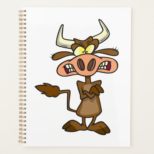 Agenda Angry Cartoon Bull Funny Grumpy (Frente)