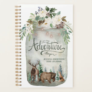 Agenda Animais Da Floresta Mason Jar Country Floral