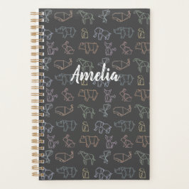 Agenda Animais Origami de Geometria Personalizável Colori