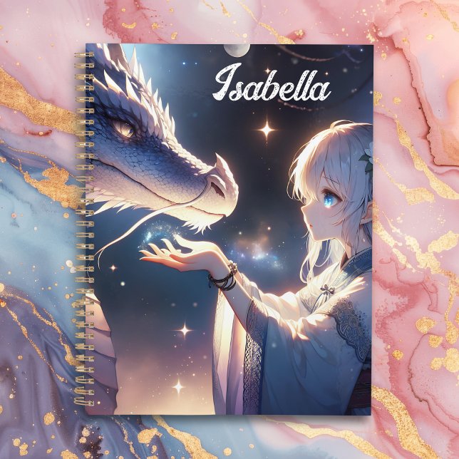 Agenda Anime Girl e seu Dragão Místico Personalizado (Criador carregado)