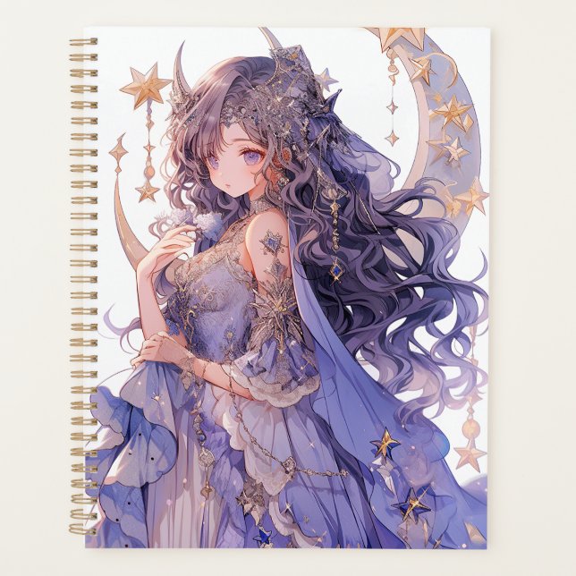 Agenda Anime Girl Purple Moon Princess Fantasy Art (Frente)