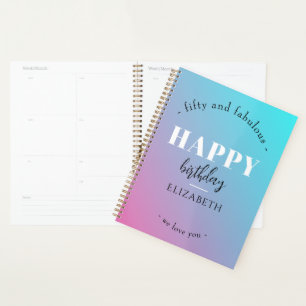 Agenda Aniversário design minimalista em cores pastosas