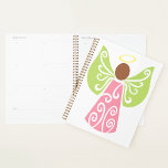 Agenda Anjo Verde Rosa Asas Espirituosas Espirituosas Esp<br><div class="desc">Mantenha-se organizado em estilo com este planejador espiral com um charmoso design cor-de-rosa com asas verdes elegantes. Perfeito para gerenciar sua agenda, metas e listas de tarefas, este planejador combina praticidade com um toque decorativo e espiritual. Feito com materiais de alta qualidade, ele apresenta um enlace espiral durável e muito...</div>