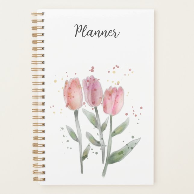 Agenda Annual Planner Tulips Watercolor (Frente)