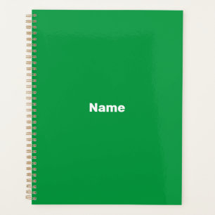 Agenda Ano monograma de texto de nome personalizado verde