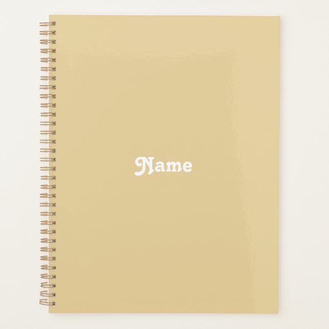 Agenda Ano monograma do nome personalizado beige do camel (Frente)