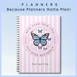 Agenda Ano Novo Você Borboleta Nome Personalizado Ano