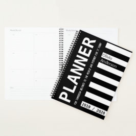 Agenda Ano Personalizado 2019 2020 Preto e Branco Moderno