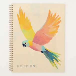 Agenda Ano Personalizado da Pintura Colorida de Aves Trop
