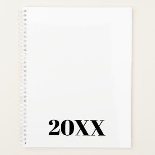 Agenda Ano personalizado da tipografia moderna branca-esb