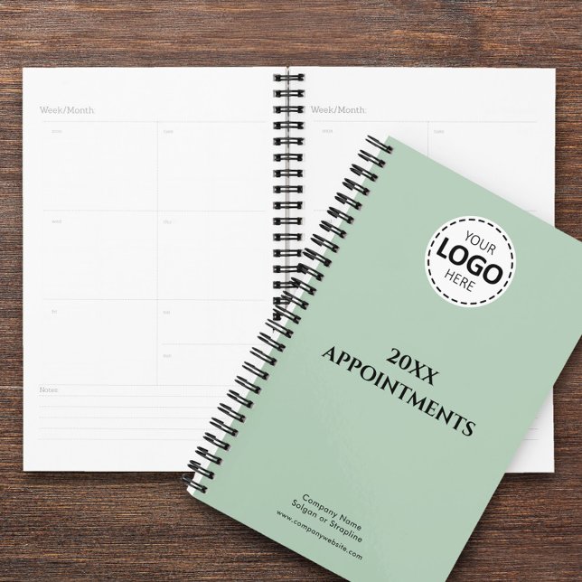 Agenda Ano Personalizado, Logotipo,Texto, Nomeação Verde  (Criador carregado)