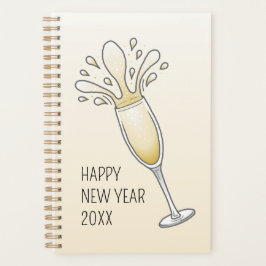 Agenda Anos novos Vidro de Champagne