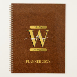 Agenda Antiquamente Faux Leather & Dourado Escritório da 