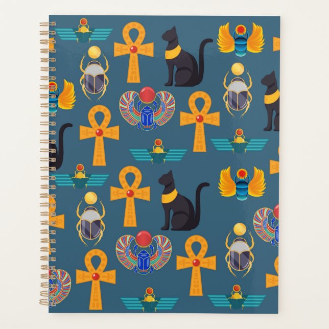 Agenda Antique Egypt Pattern, Hieroglyphics digital paper (Frente)
