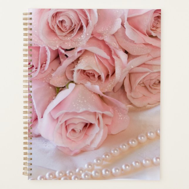 Agenda Anualmente, planejador, personalizável, flores e p (Frente)