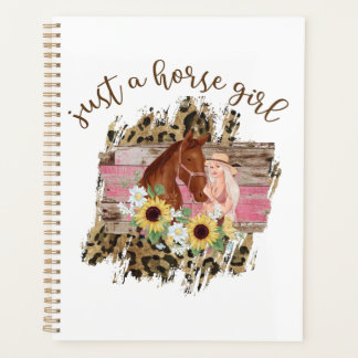 Agenda Apenas uma garota de cavalo lindo design floral fe